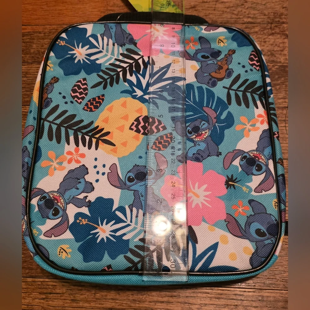 Disney Stitch Floral Pattern Small Pet Carrier - Blue, Pink, Yellow